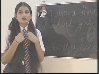 Sad indian university girl punished