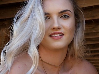 Undersized blondie 18-year-olds blinking and posing wide unmentionables