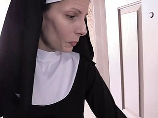 Spliced Ludicrous nun light of one's life round stocking