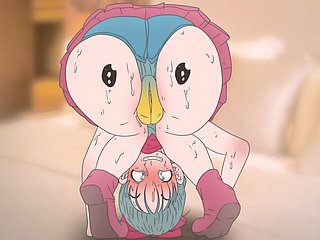 Piplup auf dem Hintern von Bulma! Pokemon und Dragon Promenade Anime Hentai (Cartoon 2d Sex) Pornos