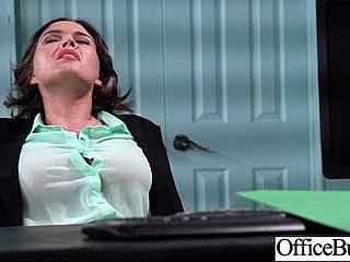 Chica de oficina (krissy lynn) rebuff grandes tetas de melón película de amor sexual-34